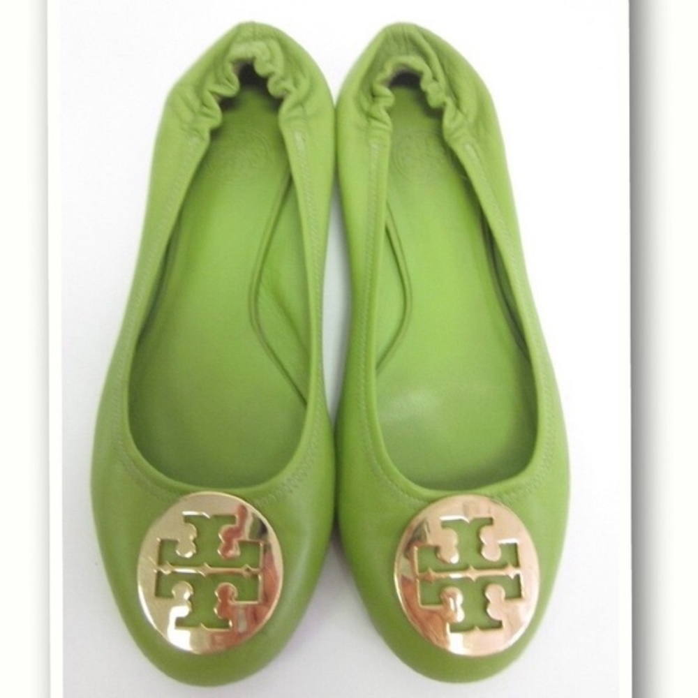 Tory Burch Green Reva Balet Flats